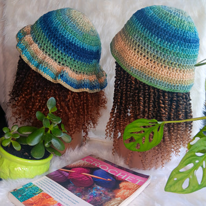 Bestie Ruffle Crochet Hat Set – Matching Hats for Friends, Couples & Families