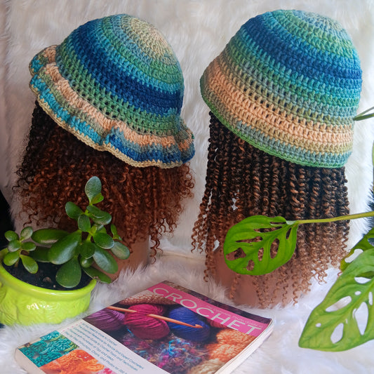 Bestie Ruffle Crochet Hat Set – Matching Hats for Friends, Couples & Families