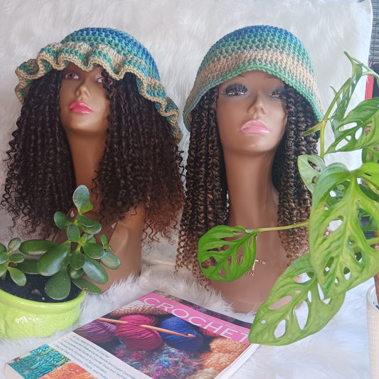 Bestie Ruffle Crochet Hat Set – Matching Hats for Friends, Couples & Families